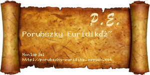 Porubszky Euridiké névjegykártya